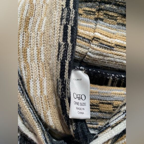 Y2K Festival Bohemian Western Cottage Stripe 70s Poncho Shawl Retro Cape - Picture 9 of 13